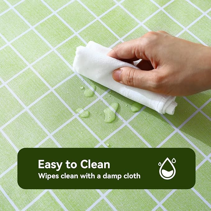 Romanstile Rectangle Vinyl Tablecloth, 100% Waterproof Oil-Proof Checkered - Image 2