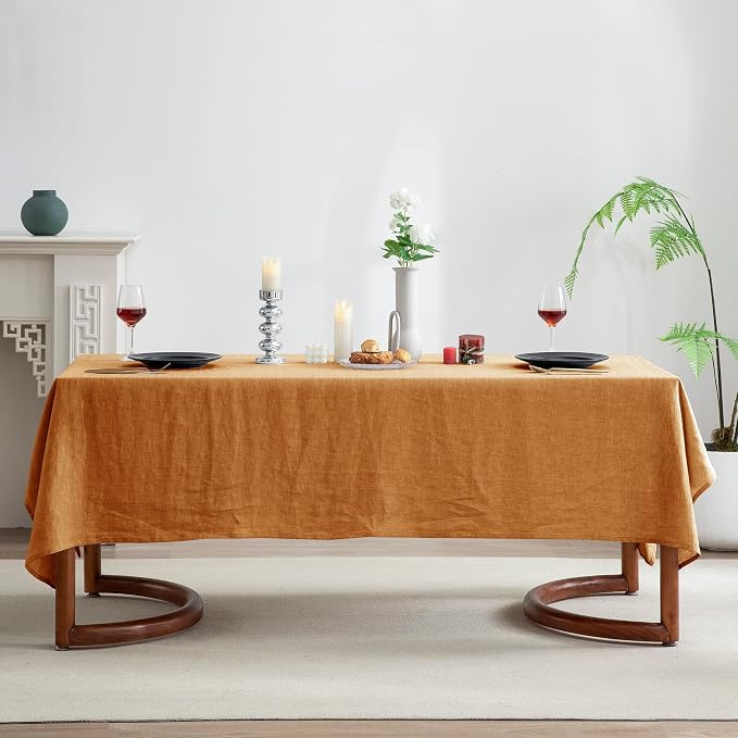 EVERLY 100% Pure Linen Rectangle Tablecloths 60x84Inches - Image 2
