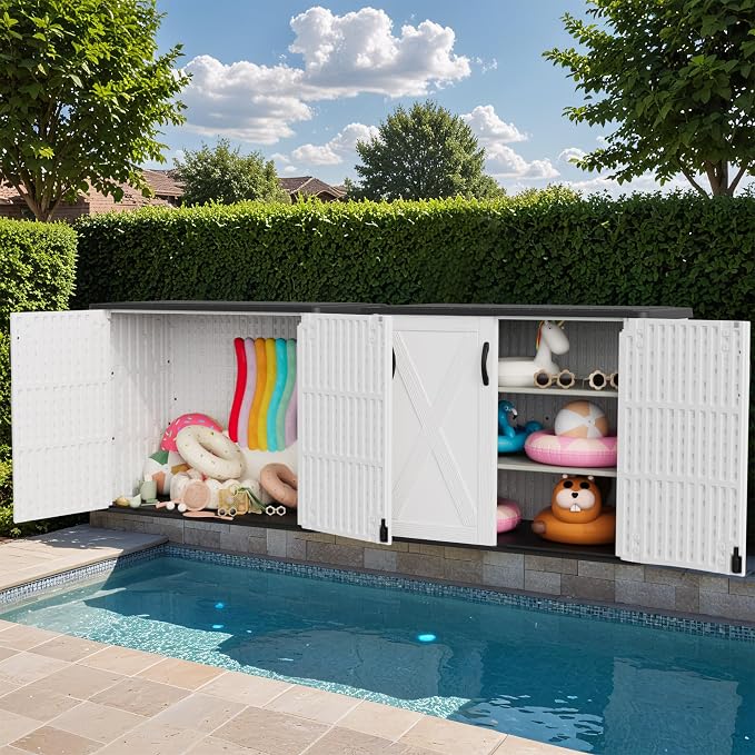 Greesum Outdoor Storage Cabinet, 25 Cu.Ft Deck Box Without Shelves, Waterproof - Image 3