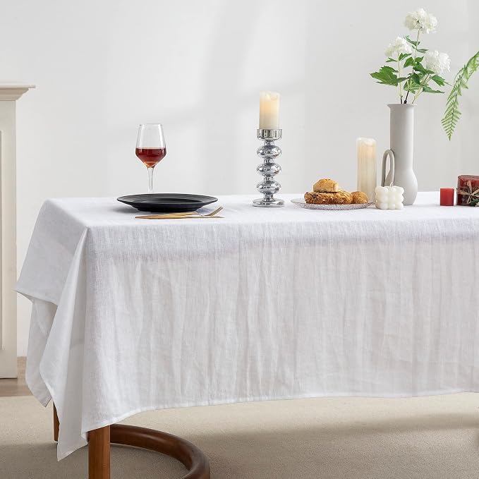 EVERLY 100% Pure Linen Rectangle Tablecloths 60x132Inches - Image 5