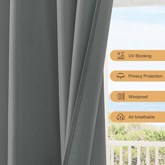 HolidayIdeas Outdoor Patio Curtains Waterproof - Image 4