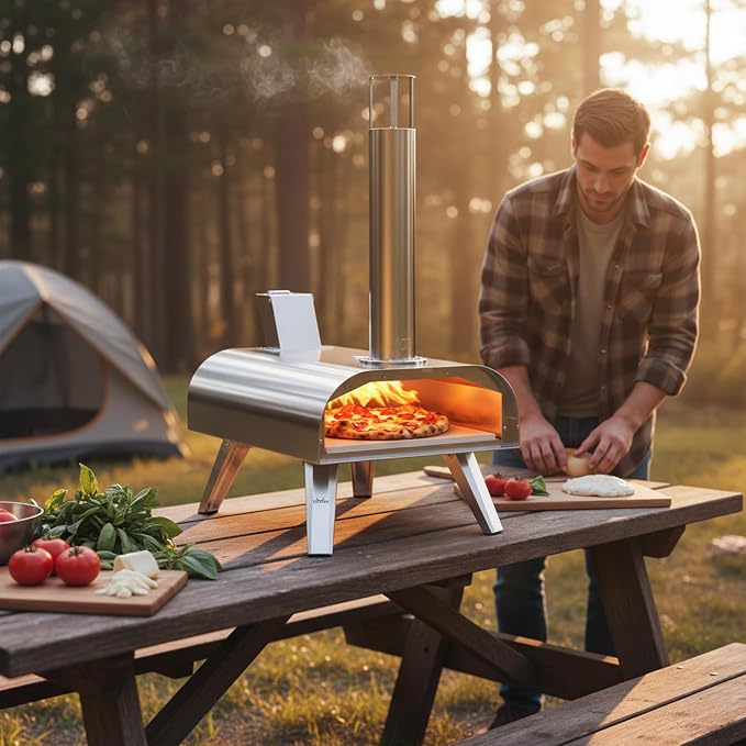 BIG HORN OUTDOORS 12" Multi-Fuel Outdoor Pizza Oven – 3-in-1 Wood-Fired - Image 6