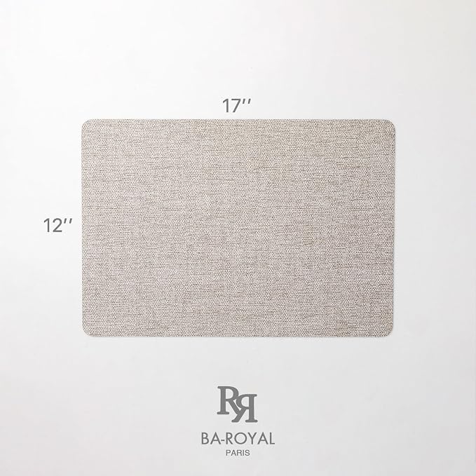 Faux Leather Placemats Set of 12 Vinyl Washable Wipeable Table Mats - Image 6