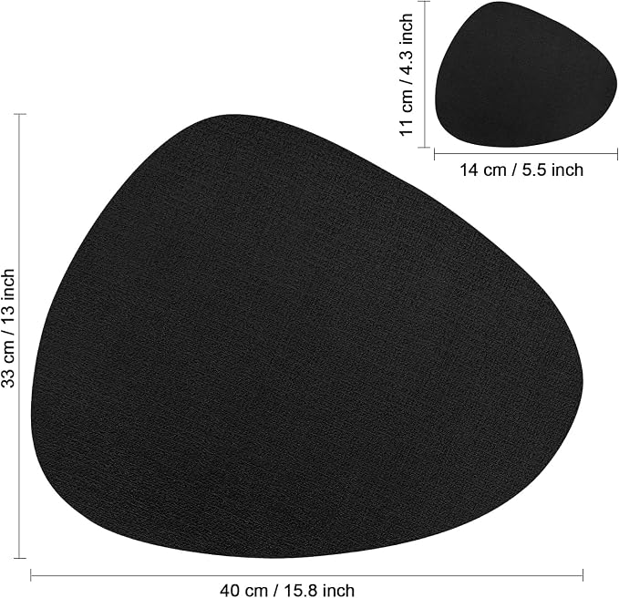 Placemats and Coasters, Washable Reversible Placemats Round Faux Leather - Image 9