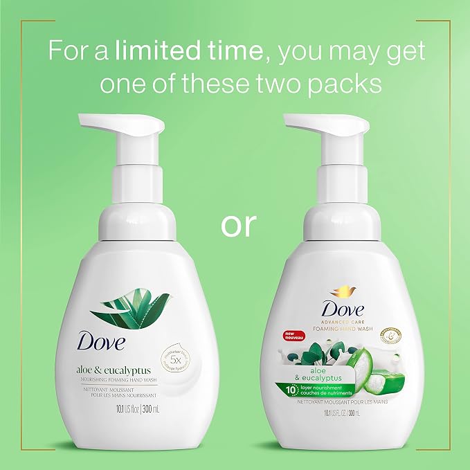 Dove Foaming Hand Wash 4 Count Aloe & Eucalyptus Protects Skin from Dryness - Image 3