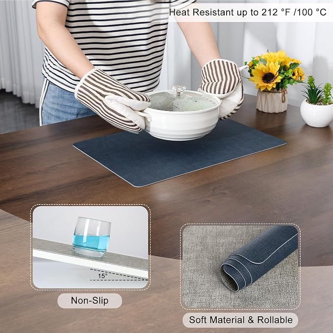 Myir JUN Placemats Dual Sided, Faux Leather Place Mats Indoor Set of 8 - Image 5