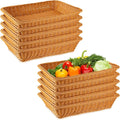 Tioncy 10 Pcs Poly Wicker Woven Bread Basket Imitation Rattan Fruit Basket Tray by Tioncy