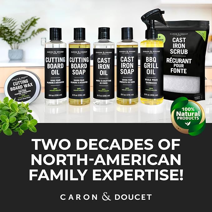 CARON & DOUCET – Ultimate Cast Iron Set PLUS: Seasoning Oil, Cleaning Soap & - Image 4