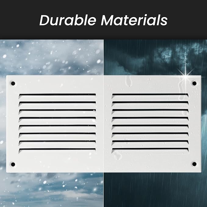 Repa Market Air Vent Cover 16x8 Inch Black Galvanized Steel Louvered Grill Cover - Image 4