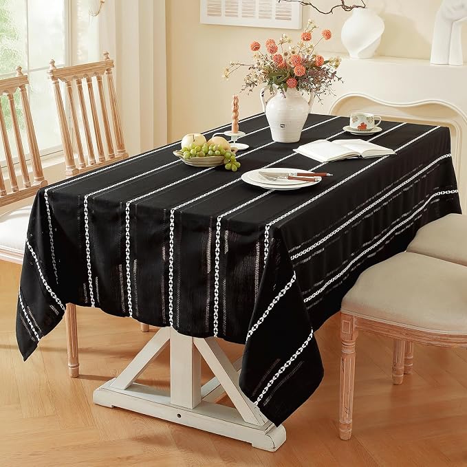 Chassic 60 x 120 inches Farmhouse Style Linen tablecloths, Wrinkle Resistant - Image 2