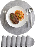 13'' Round Placemats Set of 6, PU Leather Table Mats, Non Slip Heat Resistant by Unknown