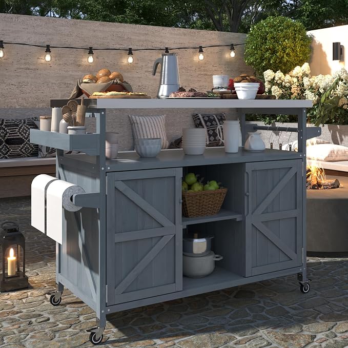 50.25" W Grill Cart with Stainless Steel Tabletop - Image 3