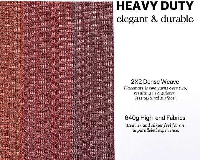LEXMORE Placemats Set of 4 Vinyl/Plastic Woven Place Mats - Image 3