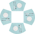 SHACOS Wedge Placemats Set of 4 Woven Vinyl Round Table Placemats Wipe Clean by SHACOS