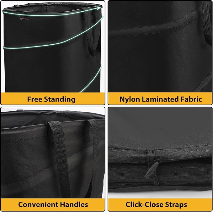 YUDI & GARDEN 46 Gallon Square Collapsible Yard Waste Bin, Collapsible Trash Can - Image 7