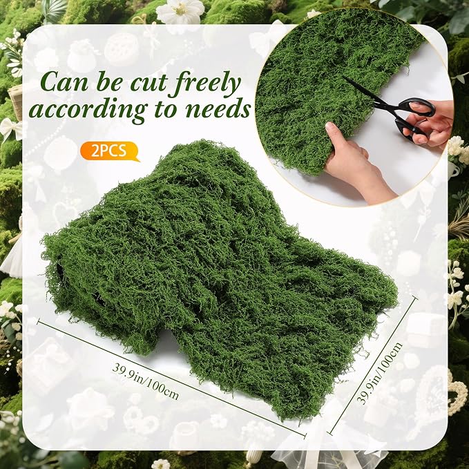 Zeyune 2 Pcs Fake Moss Table Runner - Image 2