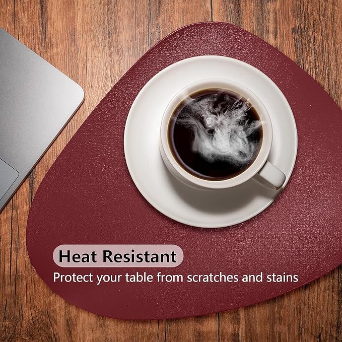 Herda Burgundy Placemats Set of 4 - Image 5