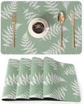 QIYI Placemats Set of 4, 12x18 Inch Faux Leather Place Mats by QIYI