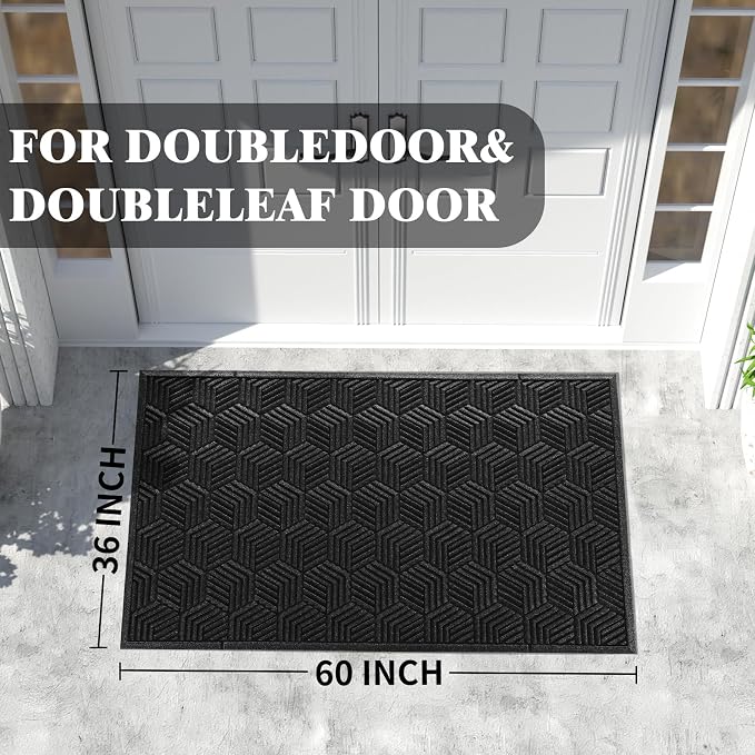 Yimobra Extra Large Door Mat 60x32, All-Season Waterproof Outdoor Mats - Image 2