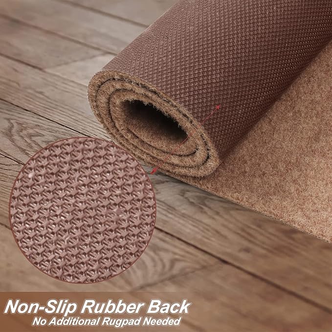 2' x 64' Runner Rugs with Rubber Backing, Indoor Outdoor Utility Carpet Runner - Image 3