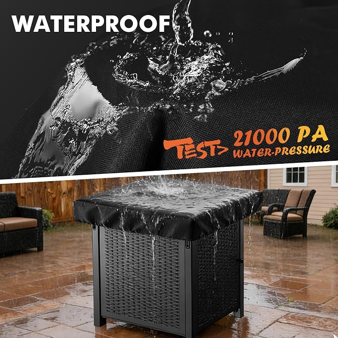 Outdoor Fire Pit Cover Rectangular, Industrial-Grade 3-Layer Structure 600D - Image 4