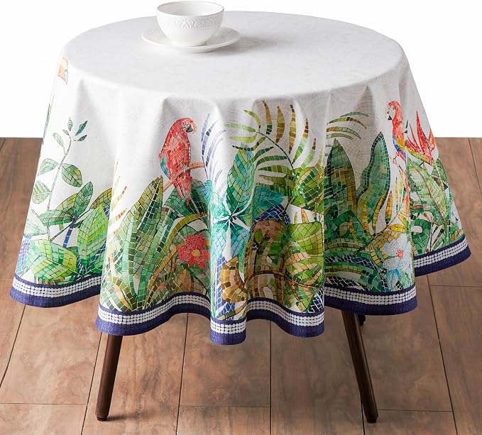 Maison d'Hermine Premium Table Cloth Round Table 100% Cotton 70 Inches by MaisondHermine