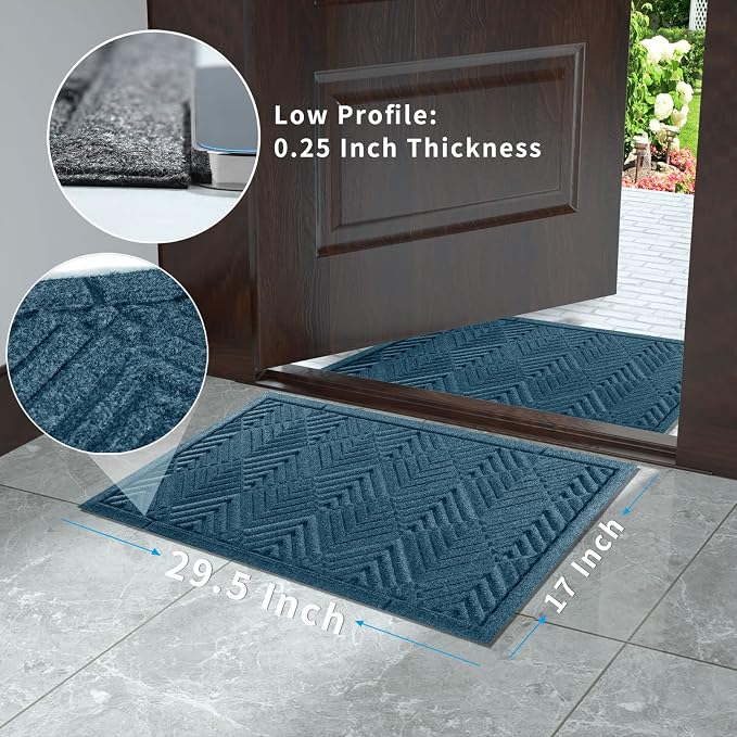 Yimobra Door Mats Outdoor 29.5x17, All-Season Waterproof Outdoor Mats - Image 2