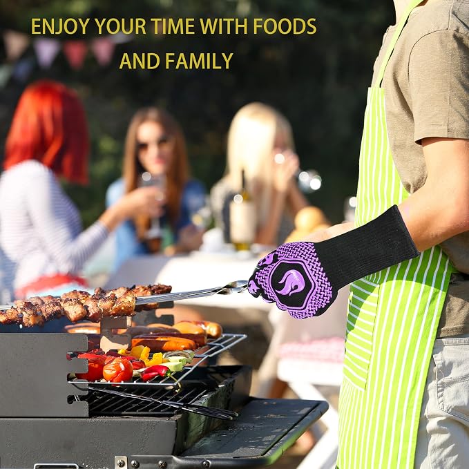 BBQ Fireproof Gloves, Grill Cut-Resistant Gloves 1472°F Heat Resistant Gloves - Image 6