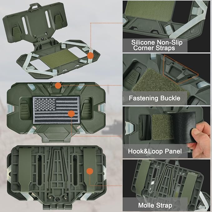 Tactical Plate Carrier Phone Mount, Universal Molle Phone Holder, Tactical - Image 4