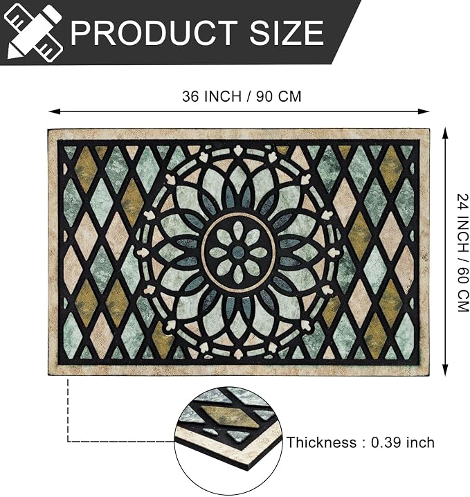 CHICHIC Welcome Door Mat 24 x 36 Inch Front Doormat Outdoors - Image 3