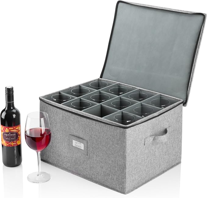 Hard Shell China Storage for Wine Glass by STOZU