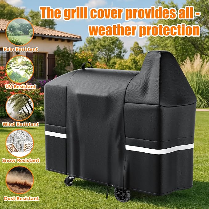 Hisencn Grill Cover for Pit Boss Austin XL, 600D Heavy Duty Pellet Smoker BBQ - Image 6