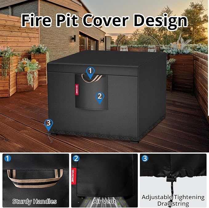 QH.HOME 29&30 Inch Fire Pit Cover Square - Image 6