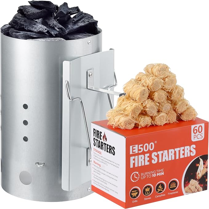 E500 Larger Charcoal Chimney Starter by BBQaccessories