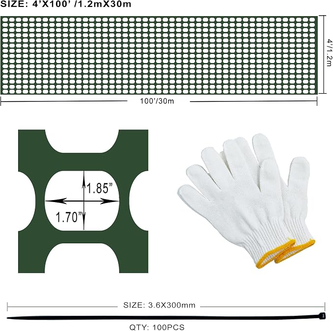 Safety Fence Plastic Mesh Fencing Roll, Temporary Reusable Netting - Image 4