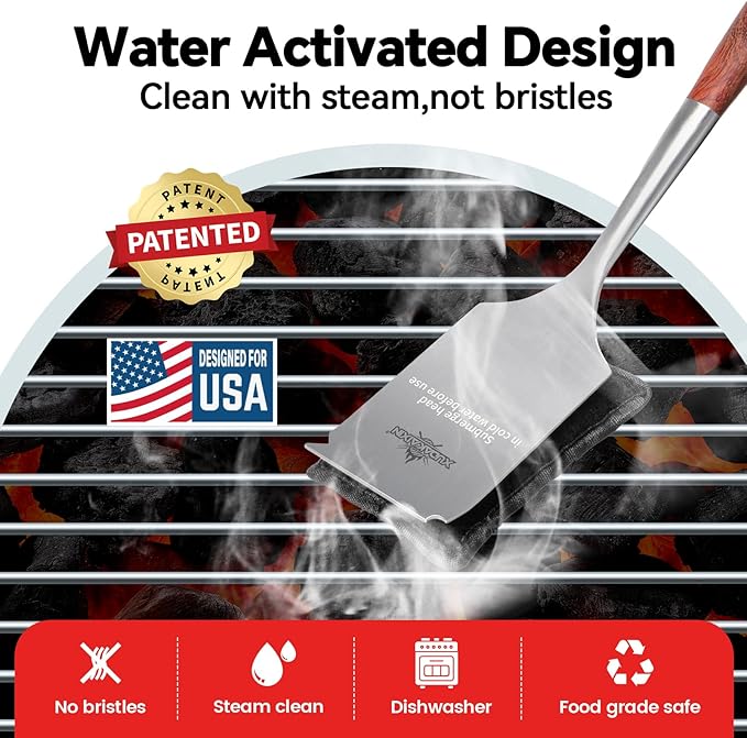 Bristle-Free Steam Cleaning Grill Brush, - Image 2