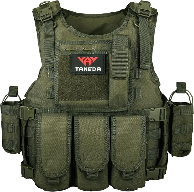 YAKEDA Adjustable Tactical Airsoft Training Vest | Camping, Gift by vAv+YAKEDA