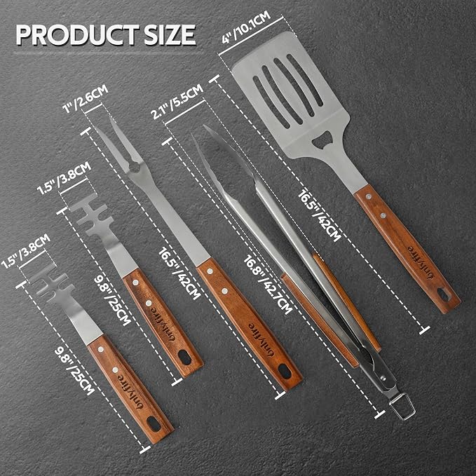 onlyfire 5PCS BBQ Tools, Heavy Duty Grill Kit - Image 2