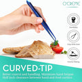 Tweezers, Curved and Straight Tips, Blue Stainless Steel for Plating