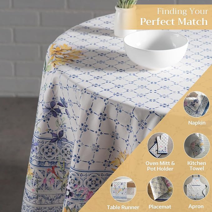 Maison d' Hermine Table Cloth Round Table 100% Cotton 69 Inches Tablecloth - Image 6