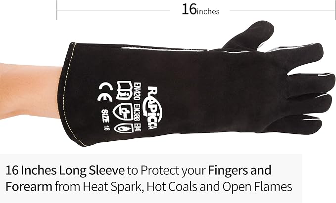 RAPICCA Welding Gloves 16IN Heat & Fire Resistant Leather - Image 6