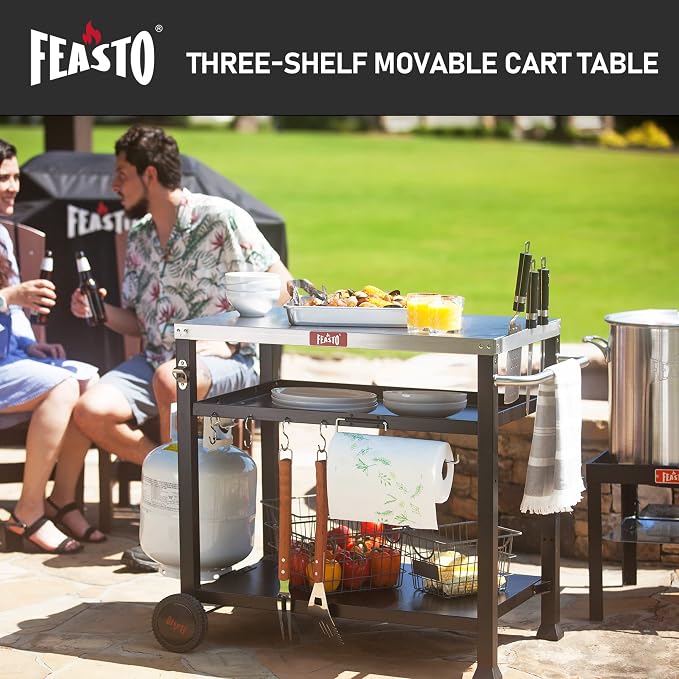 3-Shelf Outdoor Grill Table, Pizza Oven Table - Image 9