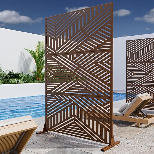 Casaphoria 72" H x 47" W Metal Outdoor Privacy Screen, Freestanding Decorative - Image 2