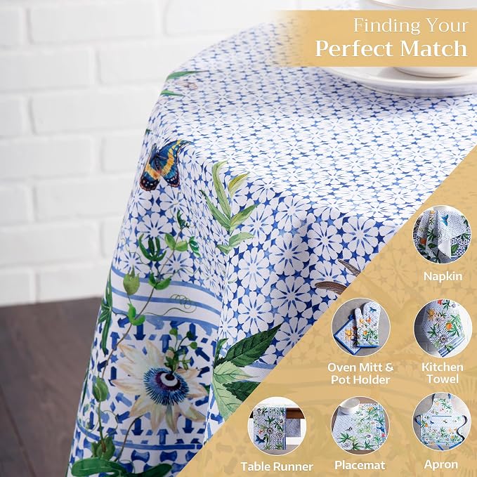 Maison d' Hermine Table Cloth Round Table 100% Cotton 63 Inches Tablecloth - Image 5
