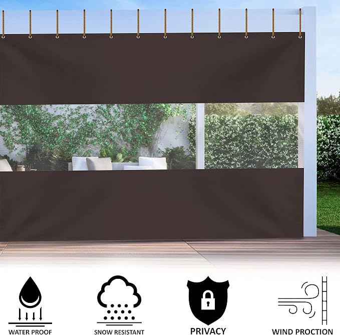 Covers & all Outdoor Clear Panel Curtain, 12 oz Vinyl Outdor Curtains - Image 3