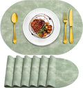ADRIMER Placemats, Heat Resistant Oval Placemats Set of 6 Washable 12 x 17 Inch by Adrimersdreamistobeanindispensablecompanioninyourlife