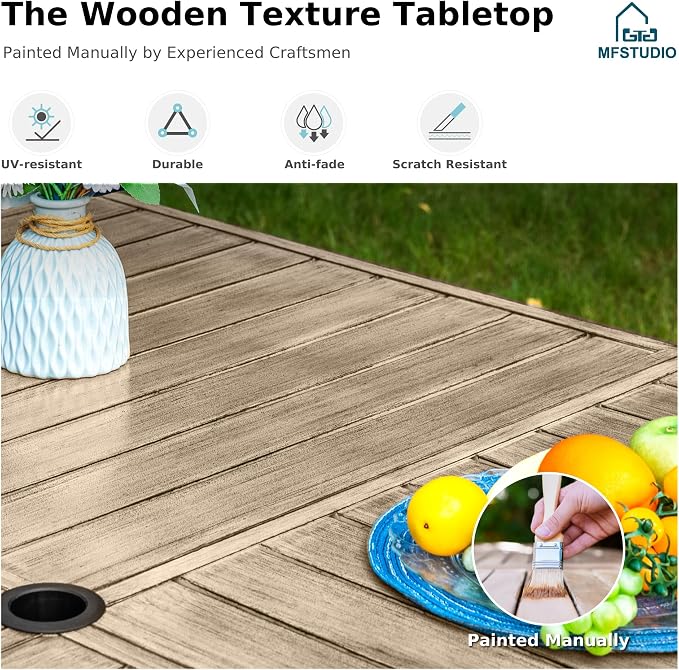 MFSTUDIO 9 Pieces Outdoor Dining Set - Image 7