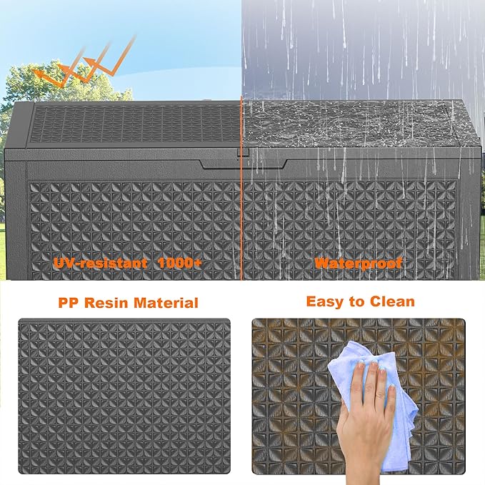 121 Gallon Large Deck Box, Resin Outdoor Storage Box - Image 5