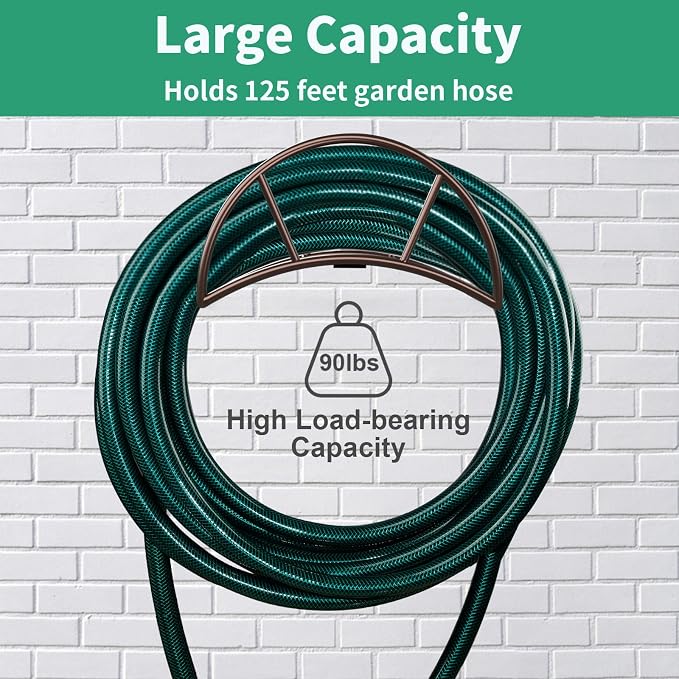 TomCare Garden Hose Holder Heavy Duty Water Hose Holder Wall Mount Hose Hanger - Image 5