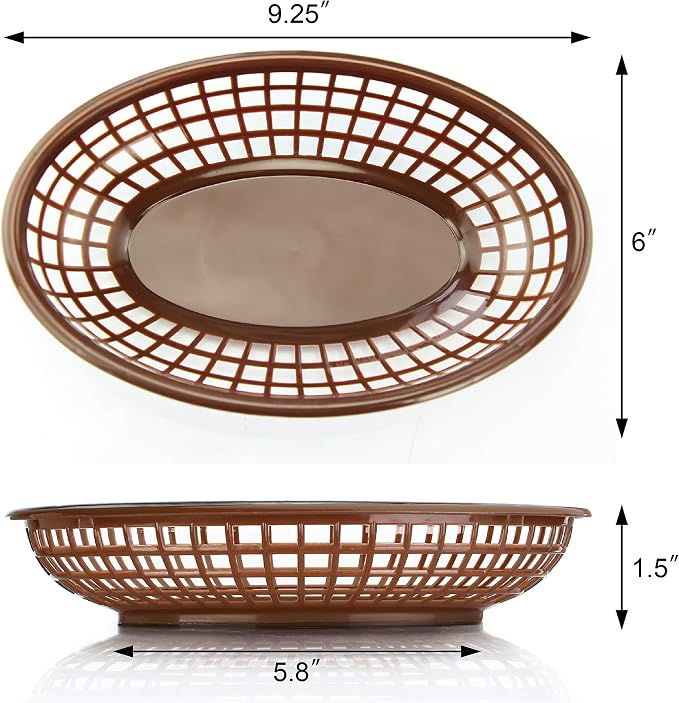 New Star Foodservice 44102 Fast Food Baskets, 9 1/4-Inch x 6-Inch Oval - Image 4